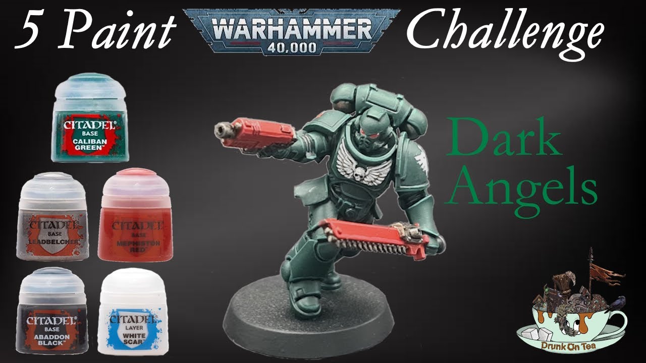5 Paint Warhammer 40K Challenge - Dark Angels