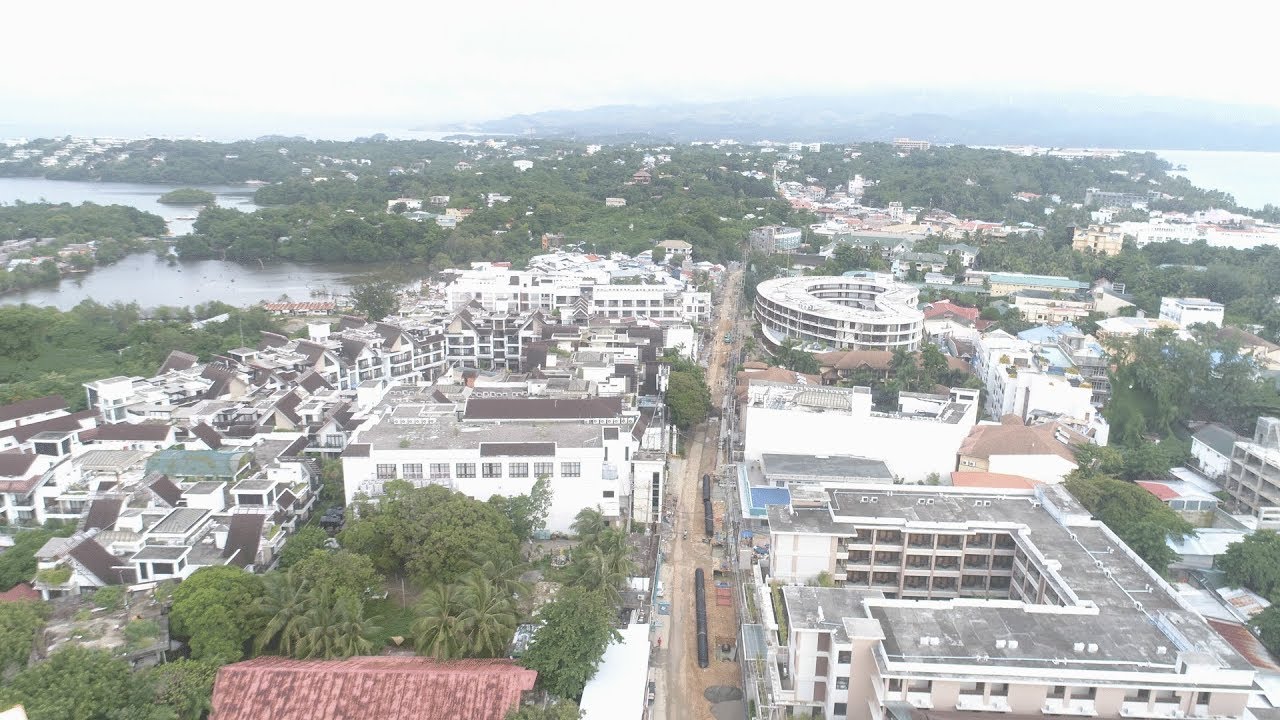 Boracay Island Drone Footage Main Road Station 2 and Station 3