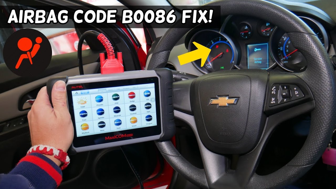 AIRBAG LIGHT CODE B0086, B0086 05 CHEVROLET, GMC, BUICK, CADILLAC, CHEVY, OPEL