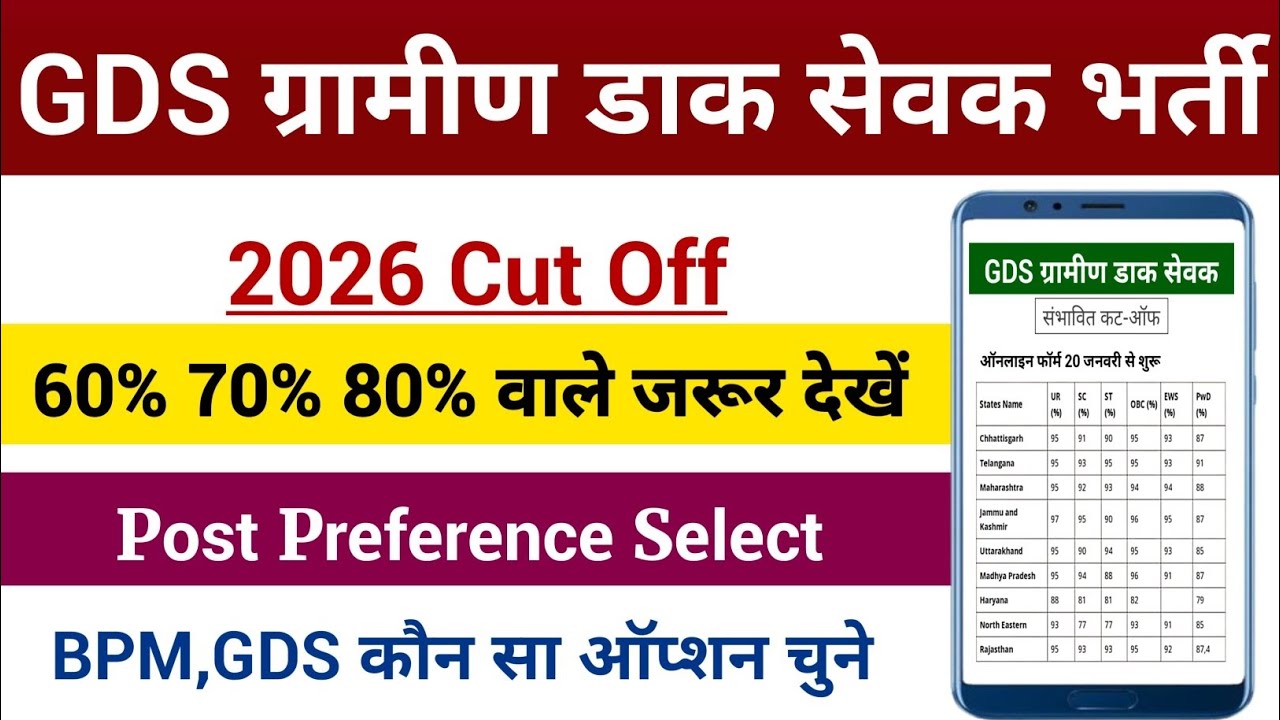 GDS कम नंबर है फॉर्म कहां भरे 2026 | BPM GDS Post Preference 2026 | GDS New Vacancy 2026