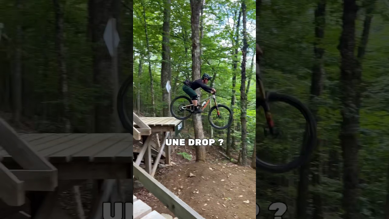 Comment faire un drop &agrave; vtt 🚵&zwj;♂️ #mtb #vtt #velo #quebec