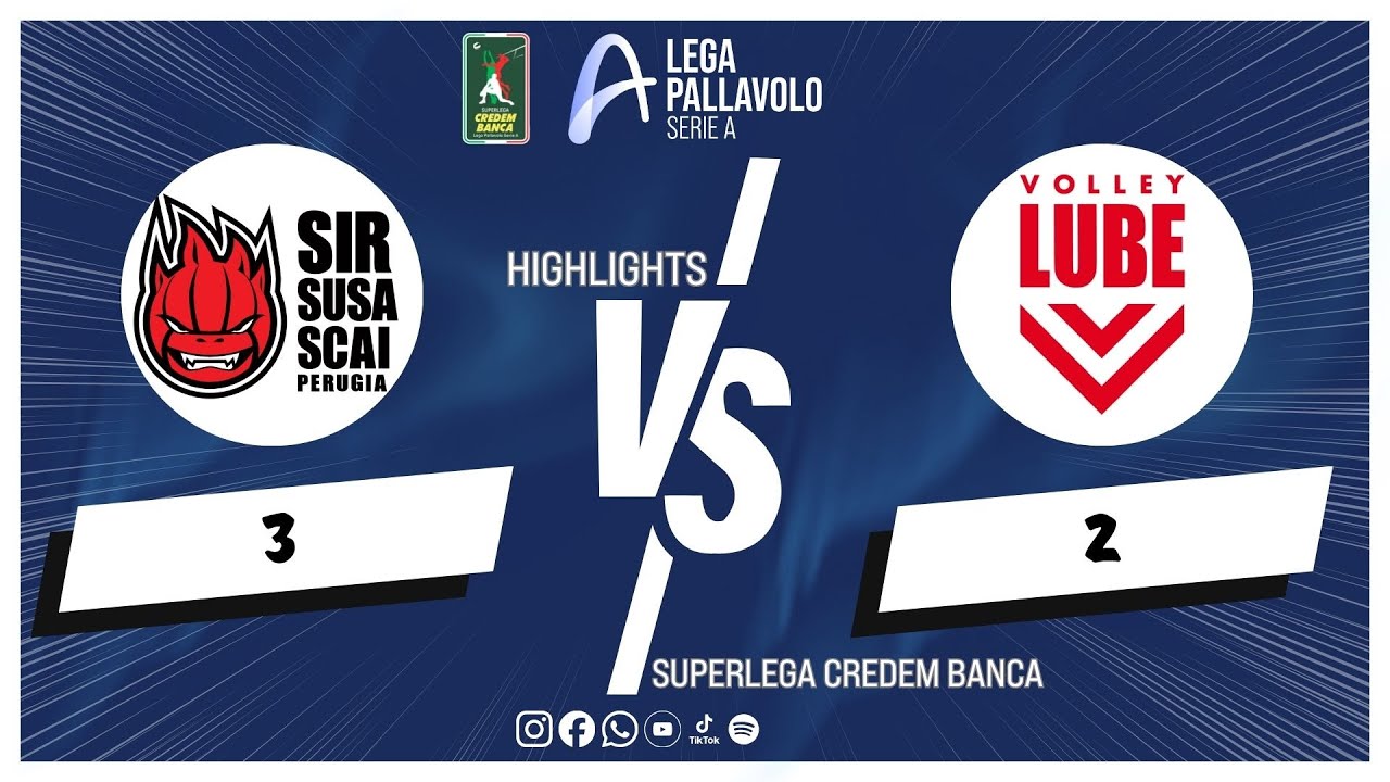 Sir Susa Scai Perugia vs. Cucine Lube Civitanova - Superlega Credem Banca VBTV Match Highlights