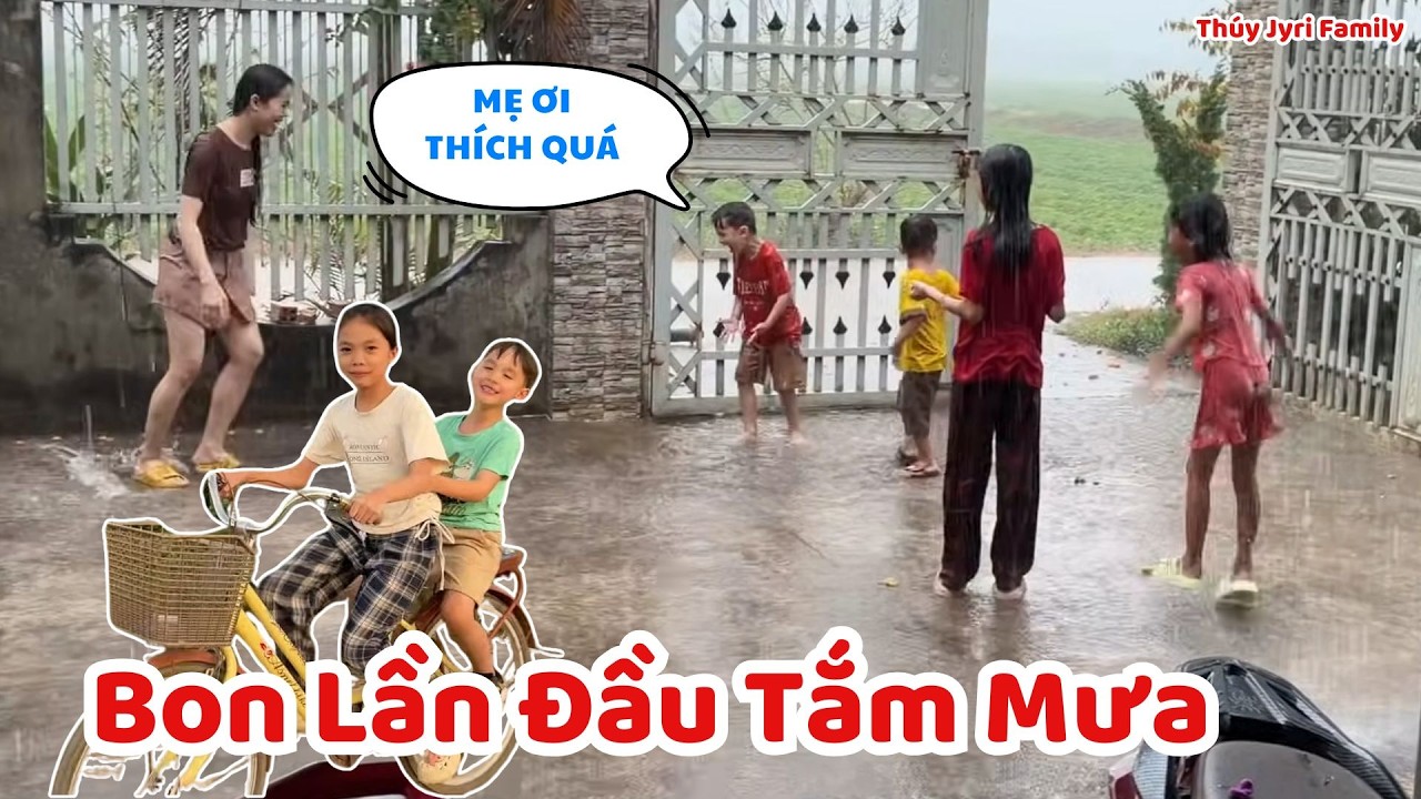 Bon Lần Đầu Trải Nghiệm Tắm Mưa Ở Việt Nam. Trước Khi Về Lại Phần Lan - Thúy Jyri Family