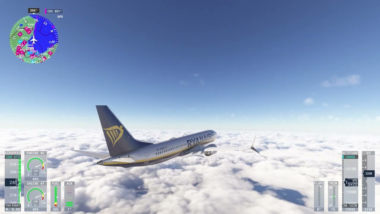 MSFS 2024 flight from Riga  - Stockholm with Boeing 737 MAX 8 Ryanair