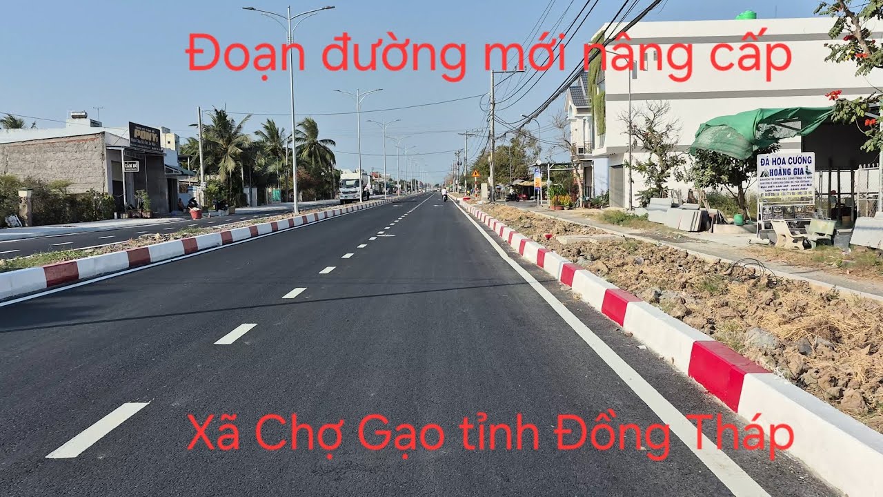 Đoạn đường tỉnh lộ 879C mới mở rộng xã Chợ Gạo tỉnh Đồng Tháp 