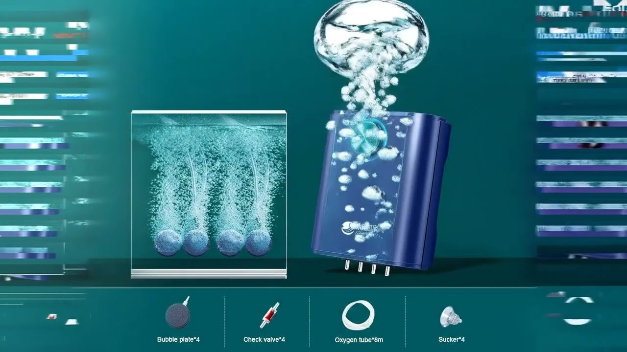 Silent Aquarium Oxygen Air Pump with Check Valve Fish Tank Four Outlet Large Oxygenator Aquarium Air