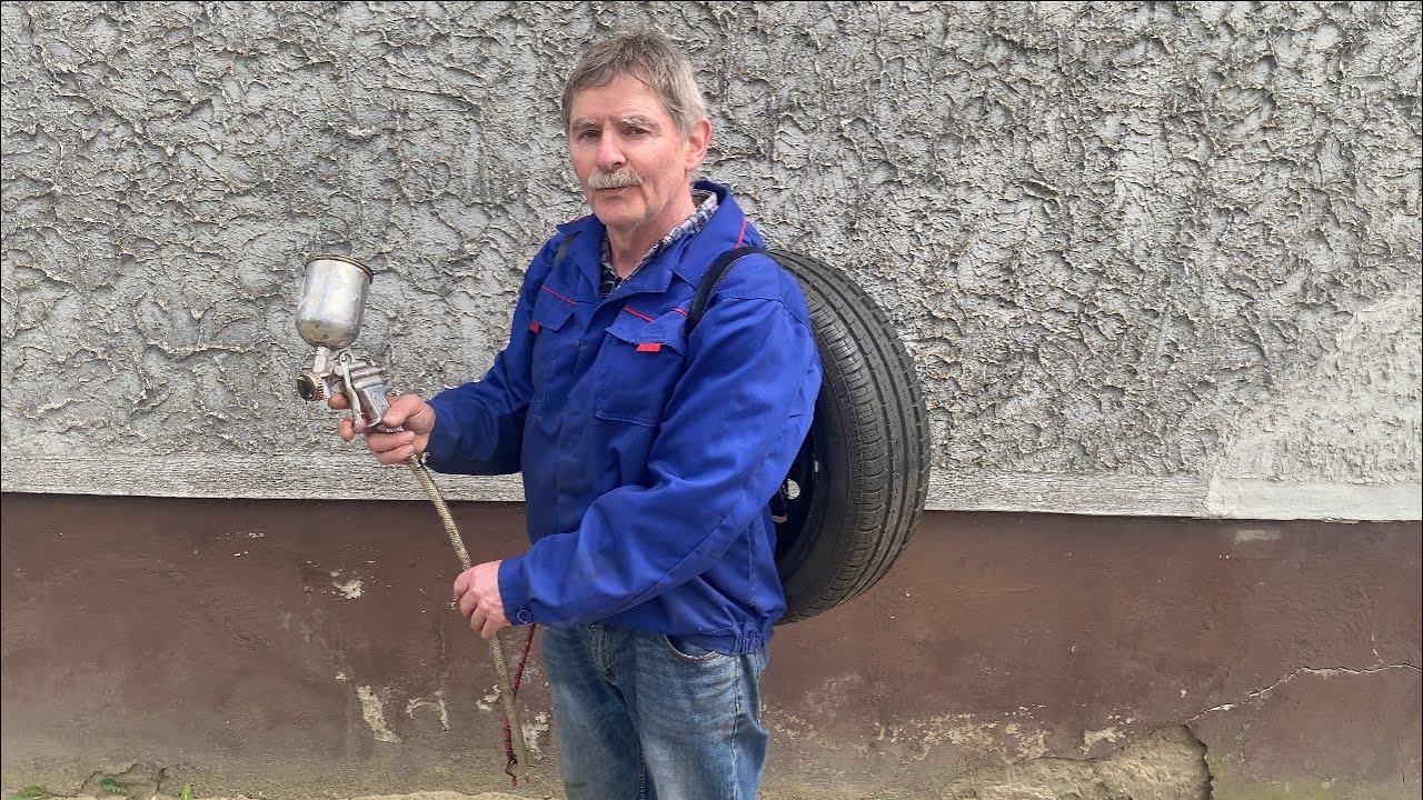 LAKIEROWANIE BRAMY KOŁEM SAMOCHODOWYM (BEZ KOMPRESATORA)