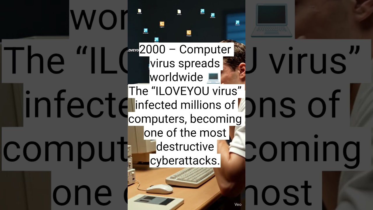 2000 &ndash; Computer virus spreads worldwide 💻The &ldquo;ILOVEYOU virus&rdquo; infected millions of computers, becomi