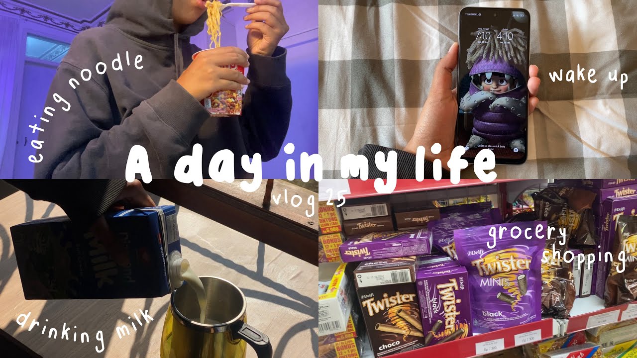 A day in my life 🥛📝 || weekend routine, groceries, breakfast, watching ghibli (indonesia)