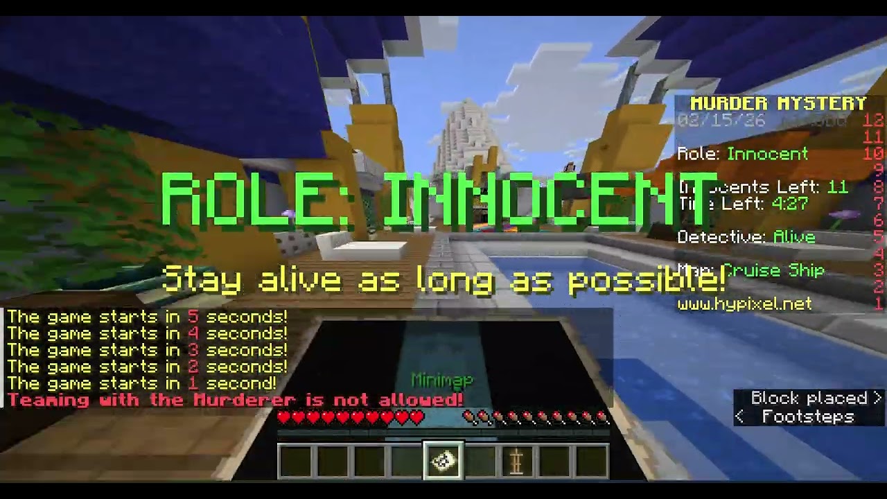 minecraft bedwars and murder mystery