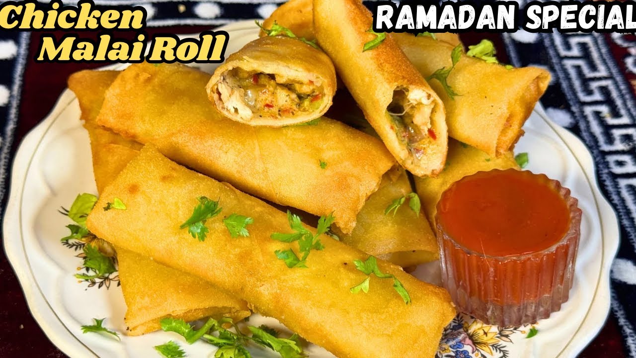 Chicken Malai Roll|Crispy Chicken Spring Roll|Ramadan Iftar Special 2026|Chicken Malai Chesee Roll