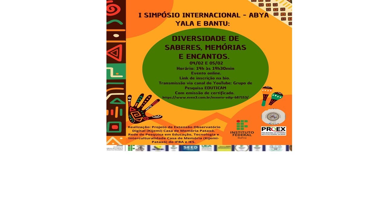 I SIMPÓSIO INTERNACIONAL - ABYA YALA E BANTU: Comunicação oral.