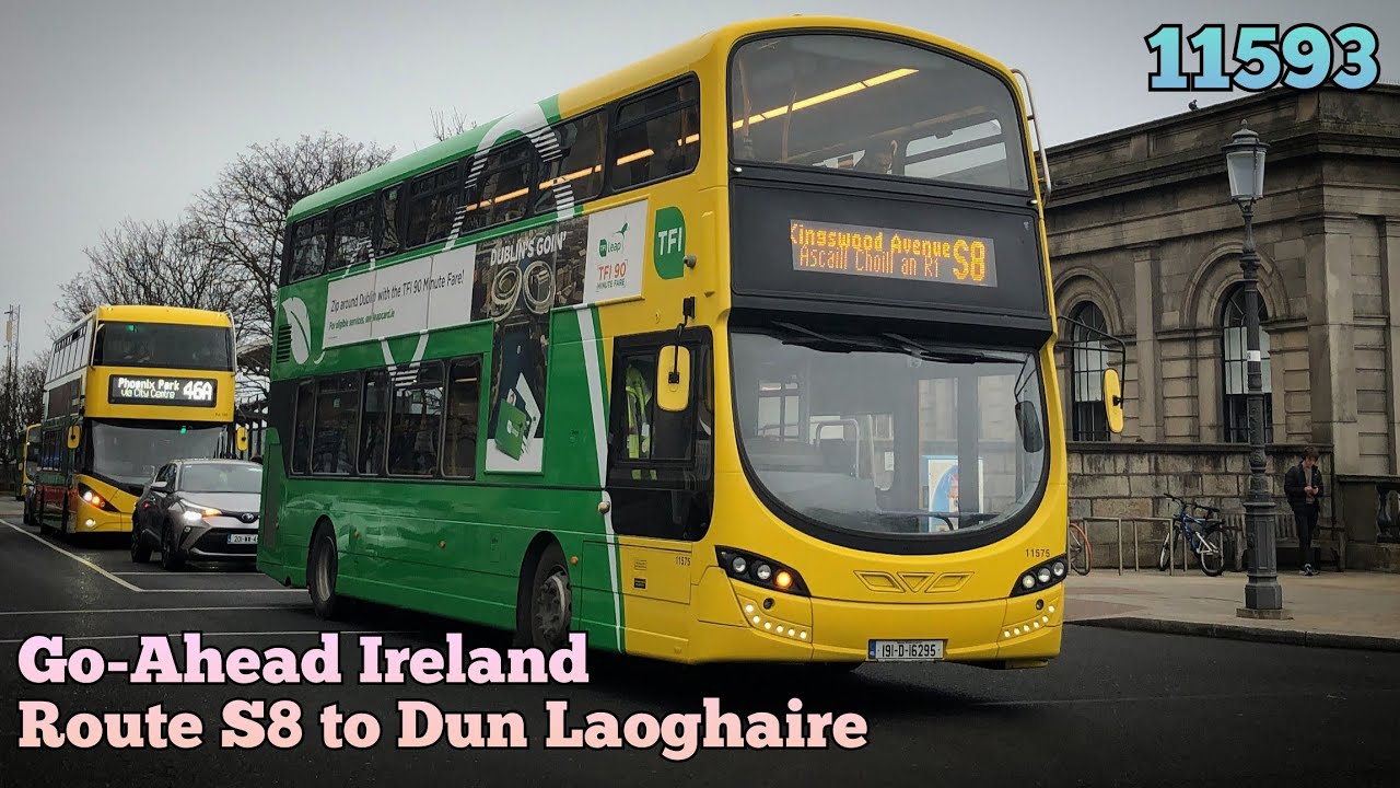 Go-Ahead Ireland | Route S8 (Citywest to Dún Laoghaire) | Full Route Visual | 11593 (202-D-21166)