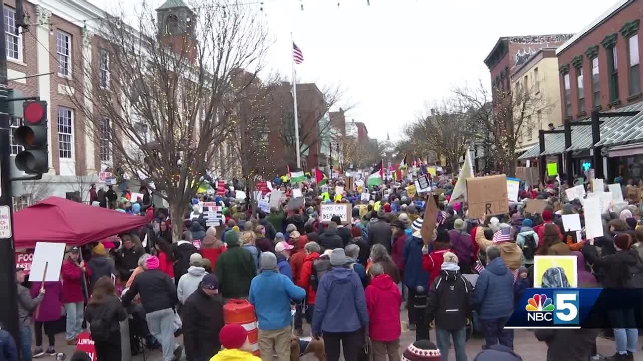 'Hands Off!' protesters across Vermont rally against Trump and Musk