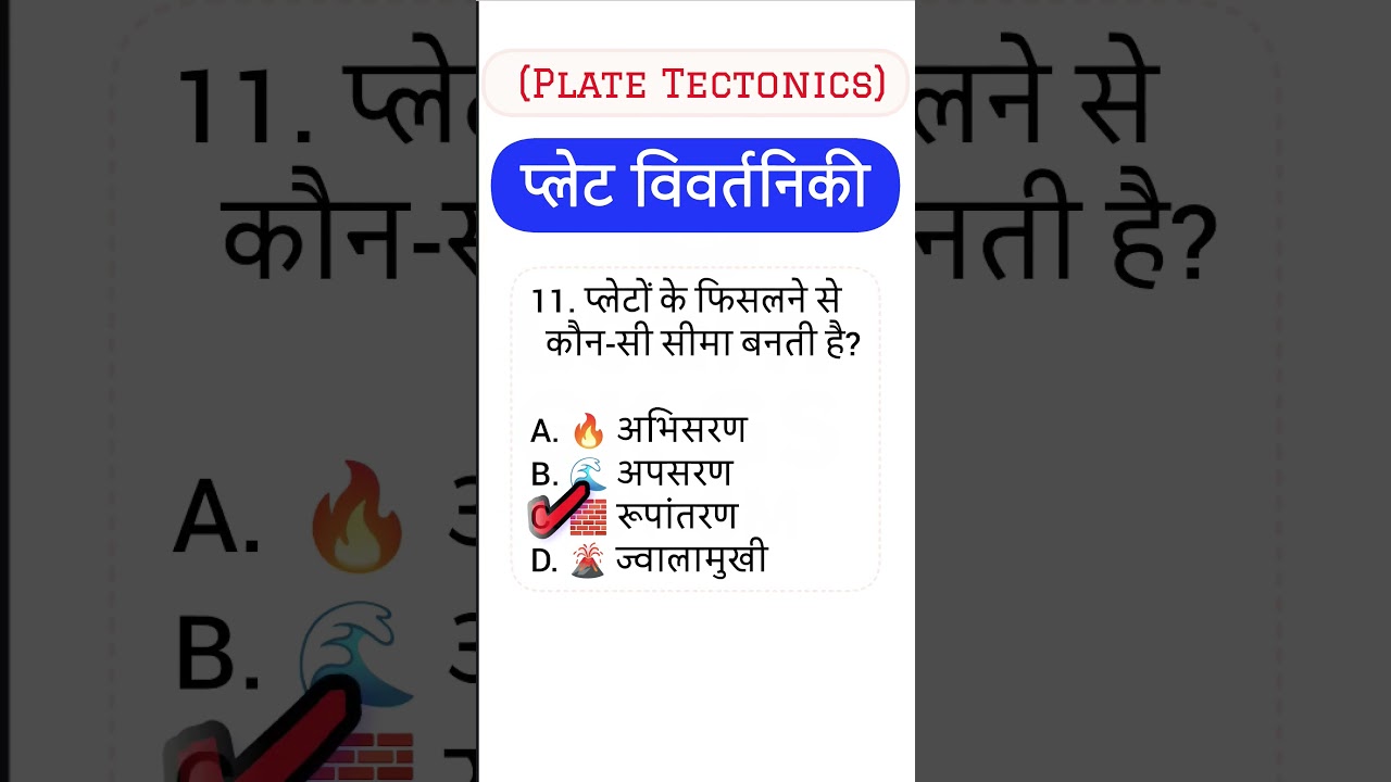 Plate Tectonics (प्लेट विवर्तनिकी) 
