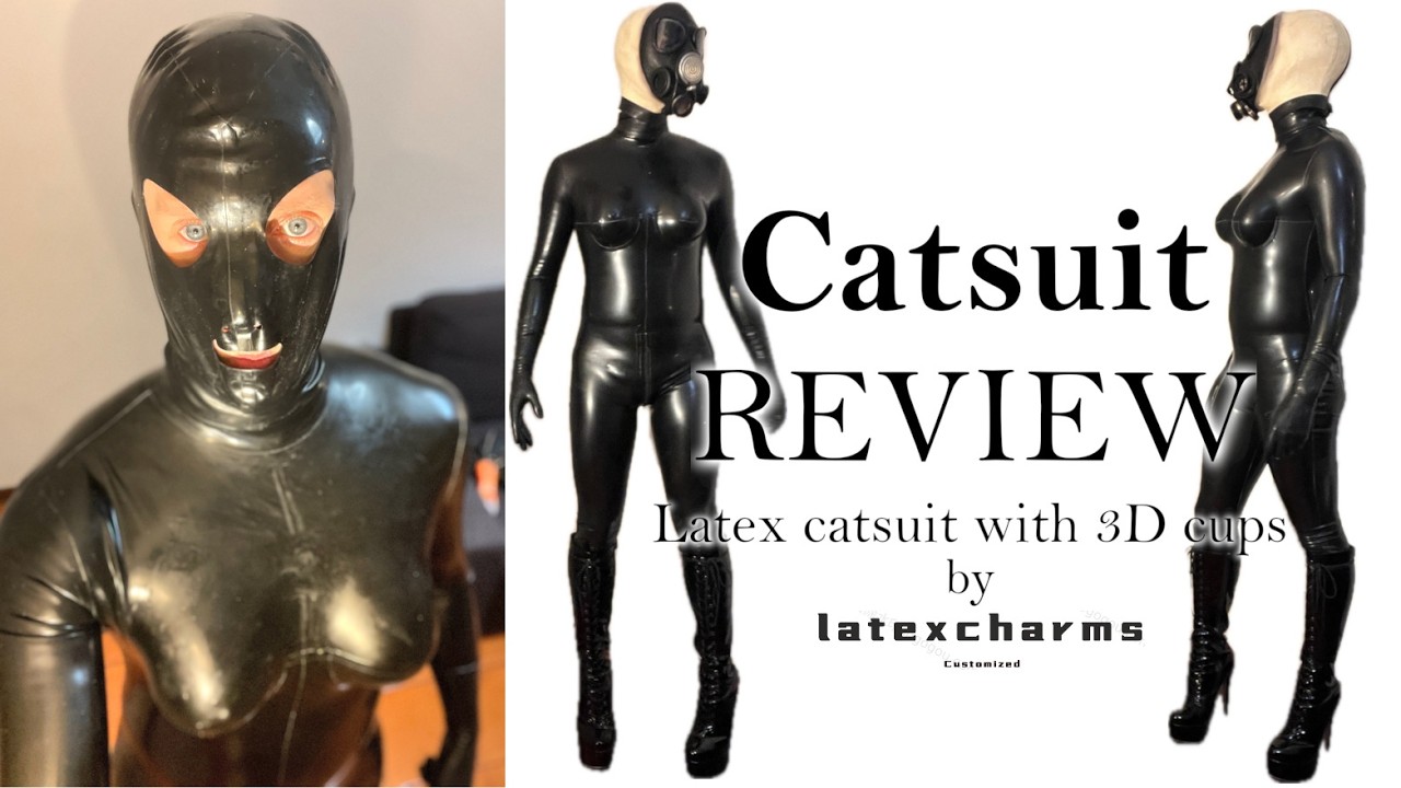 Обзор комбинезона: комбинезон из латекса с чашками 3D push-up от Latex Charms #latex #catsuit #la...