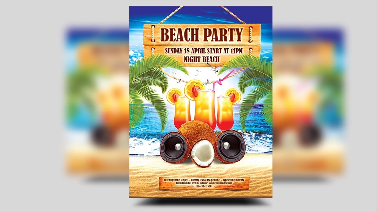 Summer Beach Club Flyer | Photoshop Tutorials