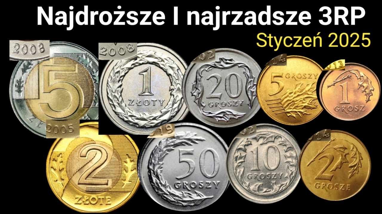 Najdroższe i Najrzadsze monety 3RP Ceny Styczeń 2025 Aktualne ceny z licytacji Allegro 1 złoty 1990