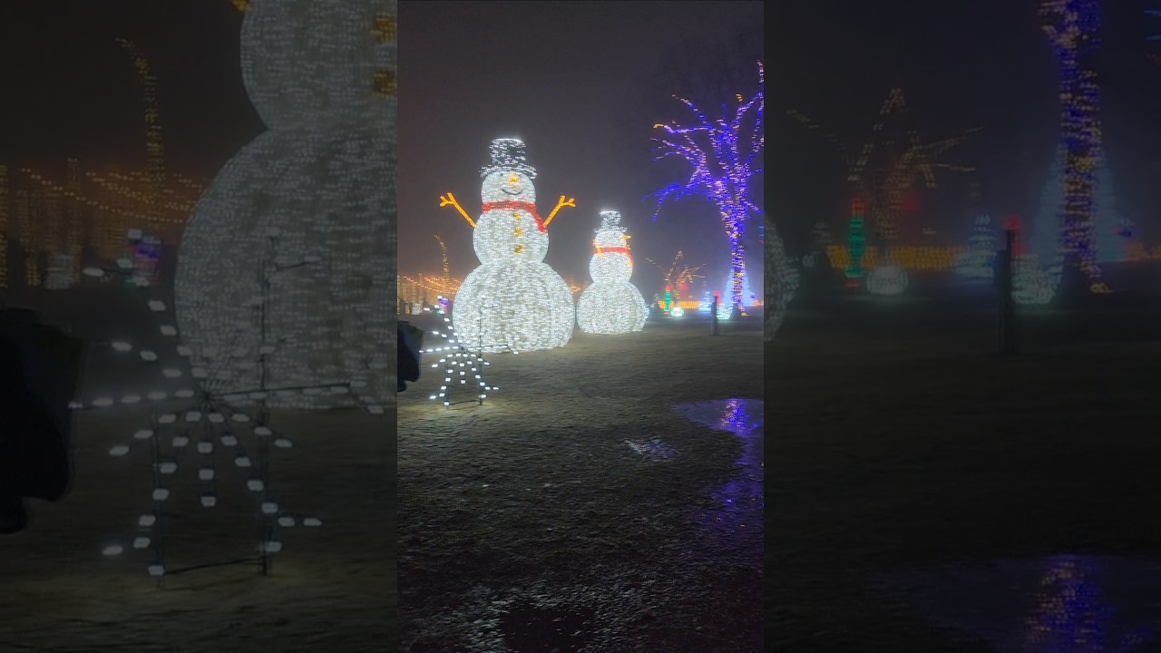 It twas a foggy night at Sam's Christmas Village! #christmasvillage #christmasvillage #lightshow