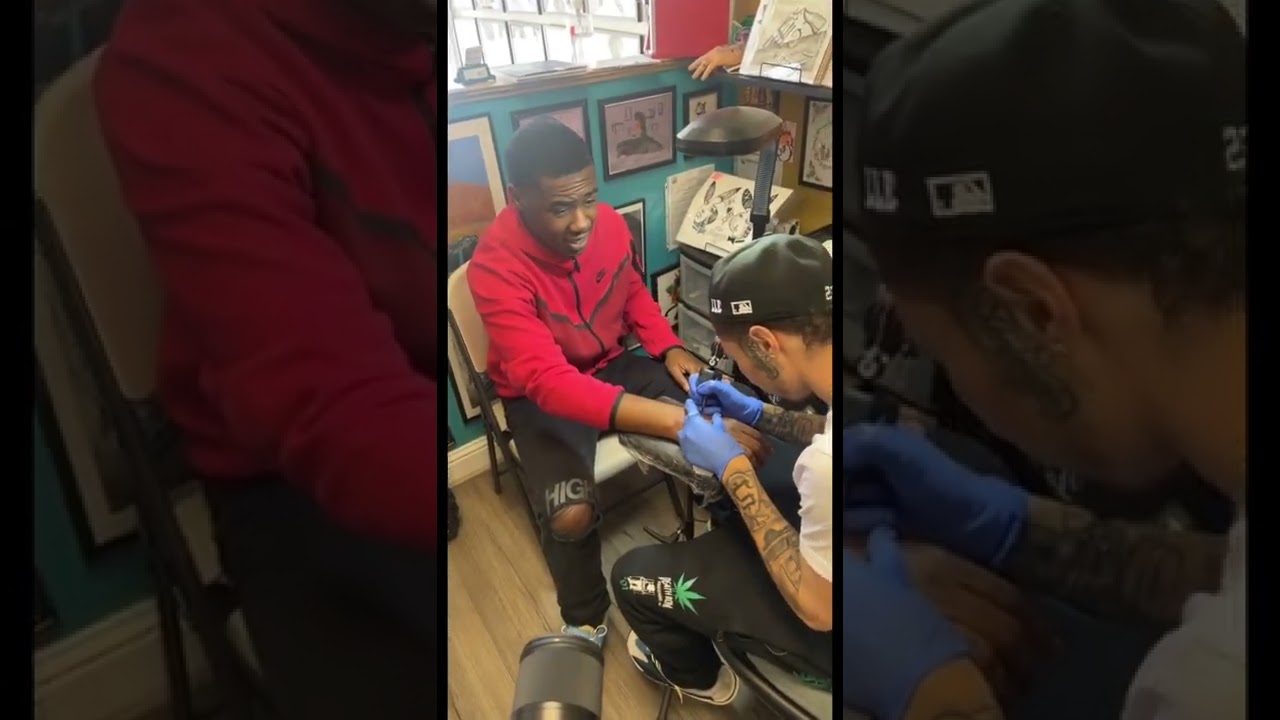 SSRich33 CRIES during hand tattoo