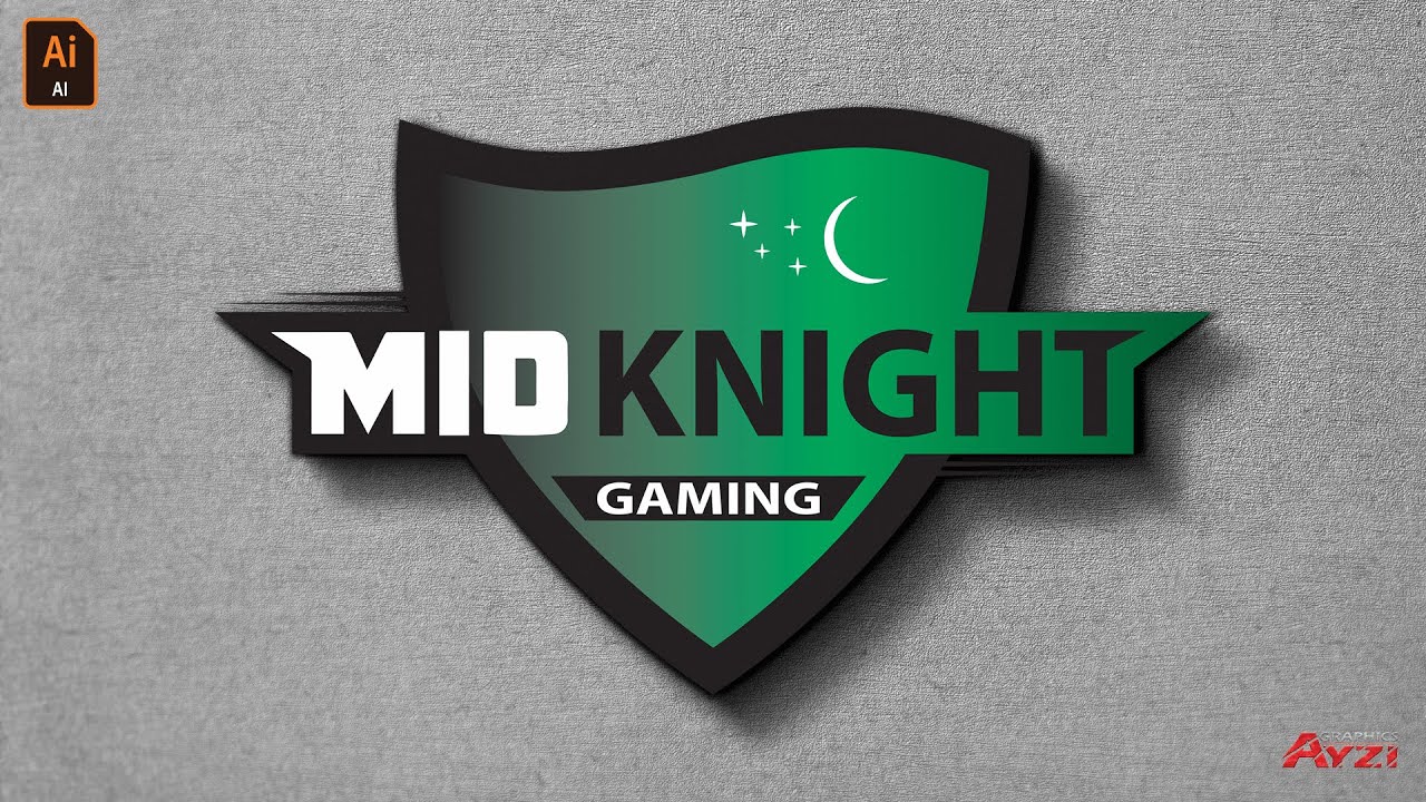 MidKnight Gaming Logo in Adobe Illustrator