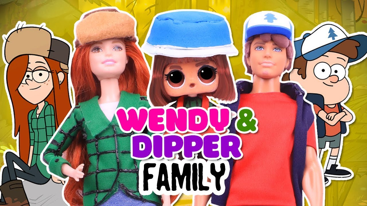 GRAVITY FALLS 🌲 WENDY & DIPPER FAMILY with custom BARBIE, KEN & LOL Dolls - Toy Transformations