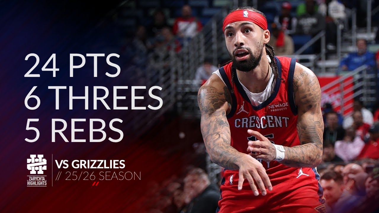 Jose Alvarado 24 pts 6 threes 5 rebs vs Grizzlies 25/26 season