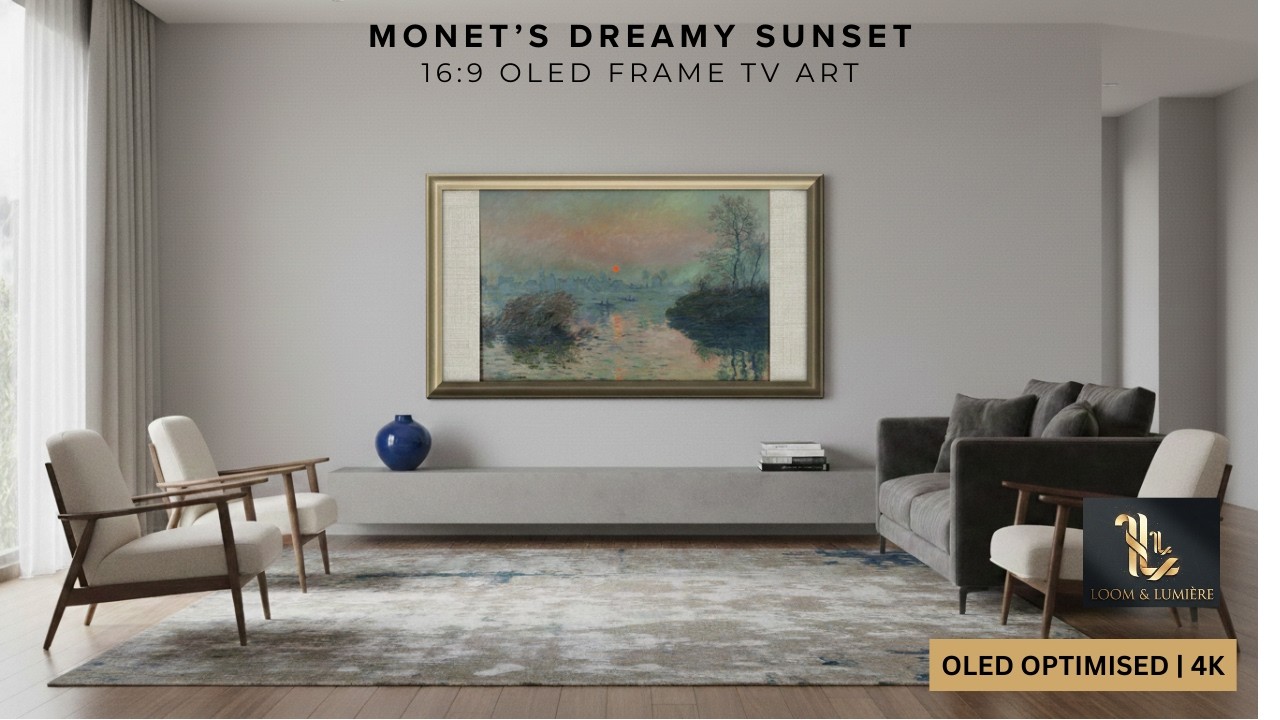 4K Dreamy Sunset Monet TV Art | Sunset at Lava Court | 16:9 OLED Optimised Anti-Burn Frame Art