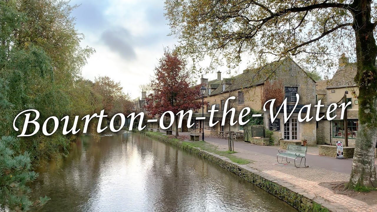 Bourton on the water. The Venice of the Cotswolds. Morning stroll around a unique English village.