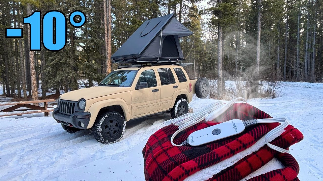 Will I freeze?! Winter Roof Top Tent Camping /w Heated Blanket