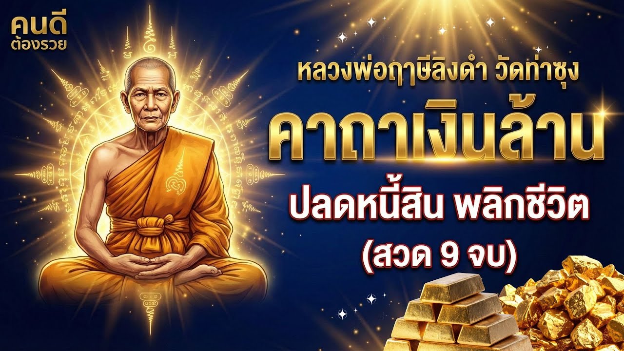 พระคาถาเงินล้านหลวงพ่อฤาษีลิงดำสวด 9 จบ