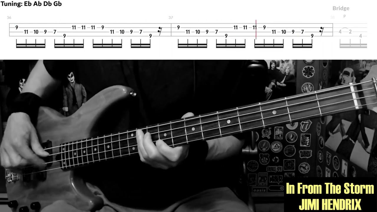 In From The Storm by Jimi Hendrix - Bass Cover with Tabs Play-Along