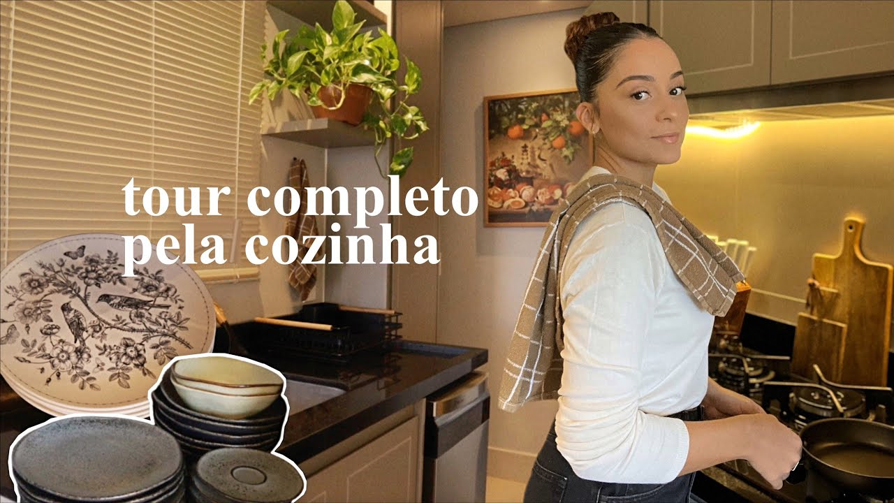 Tour pelos utensílios de cozinha, eletrodomésticos e armários + favoritos e dicas.