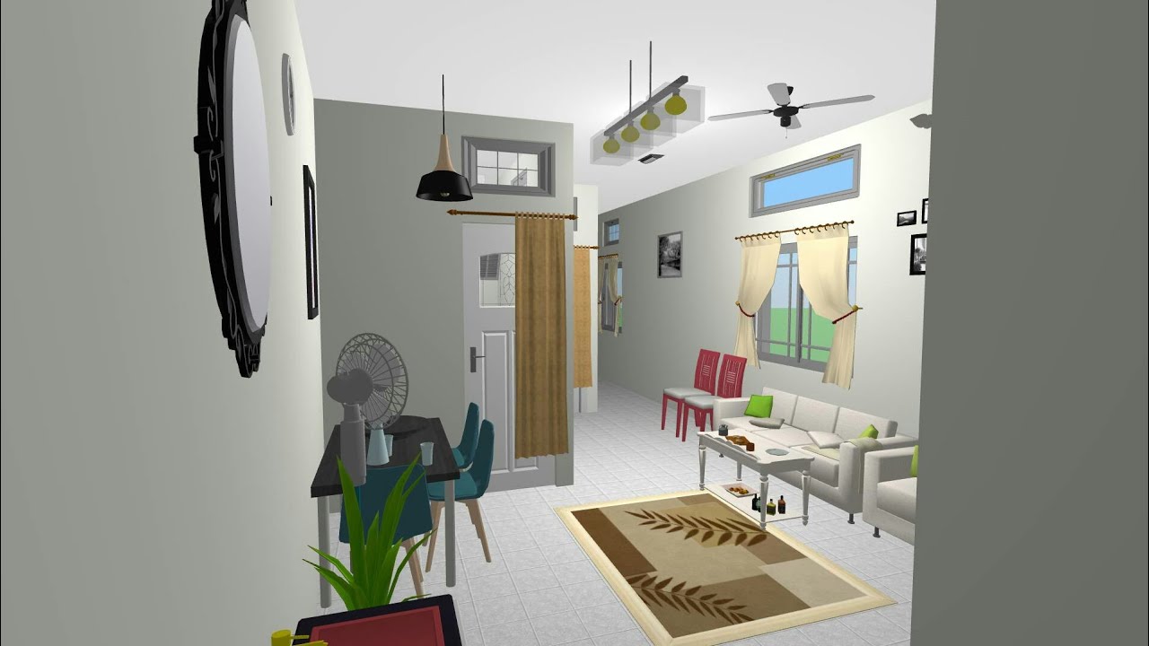 House plan 3D design with Shop and Basement || 17'&times;64' + 17'&times;68' - 1996 sqft || @RikoPlan 0108