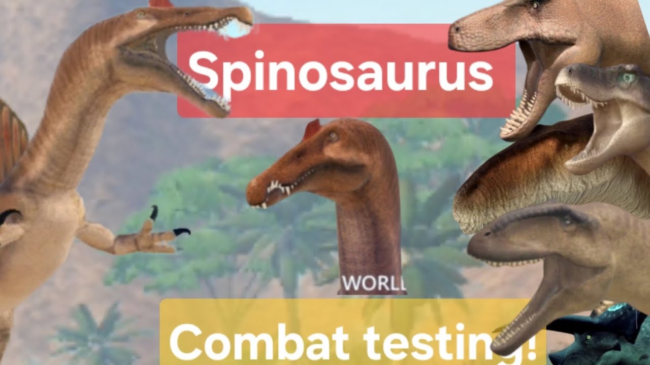 Spinosaurus V4 Combat testing! (Dinosaur World Mobile)