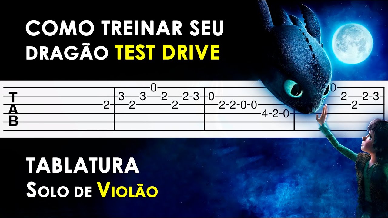Como Treinar Seu Dragão - Test Drive | Tablatura Solo de Violão Simplificado