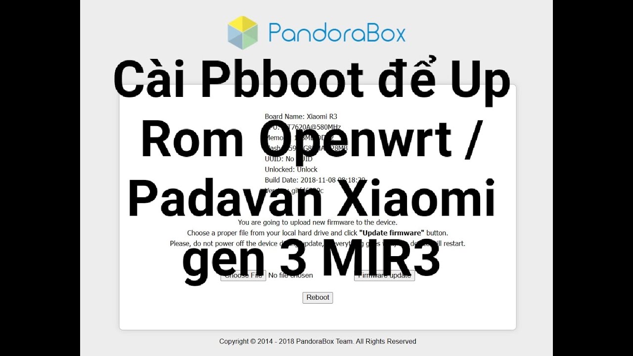Hướng dẫn Up Rom Openwrt/Padavan cho Xiaomi gen 3 MIR3