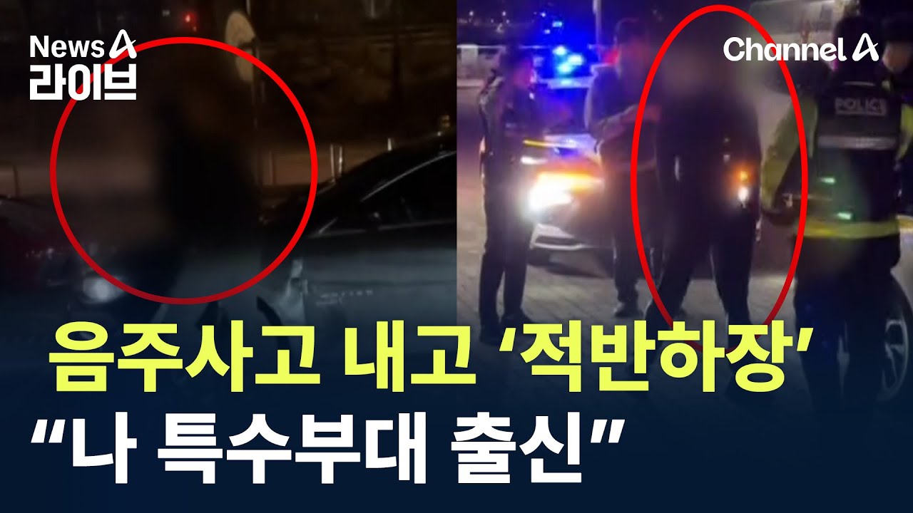 음주사고 내고 &lsquo;적반하장&rsquo;&hellip;경찰 출동에 &ldquo;나 특수부대 출신&rdquo; / 채널A / 뉴스A 라이브