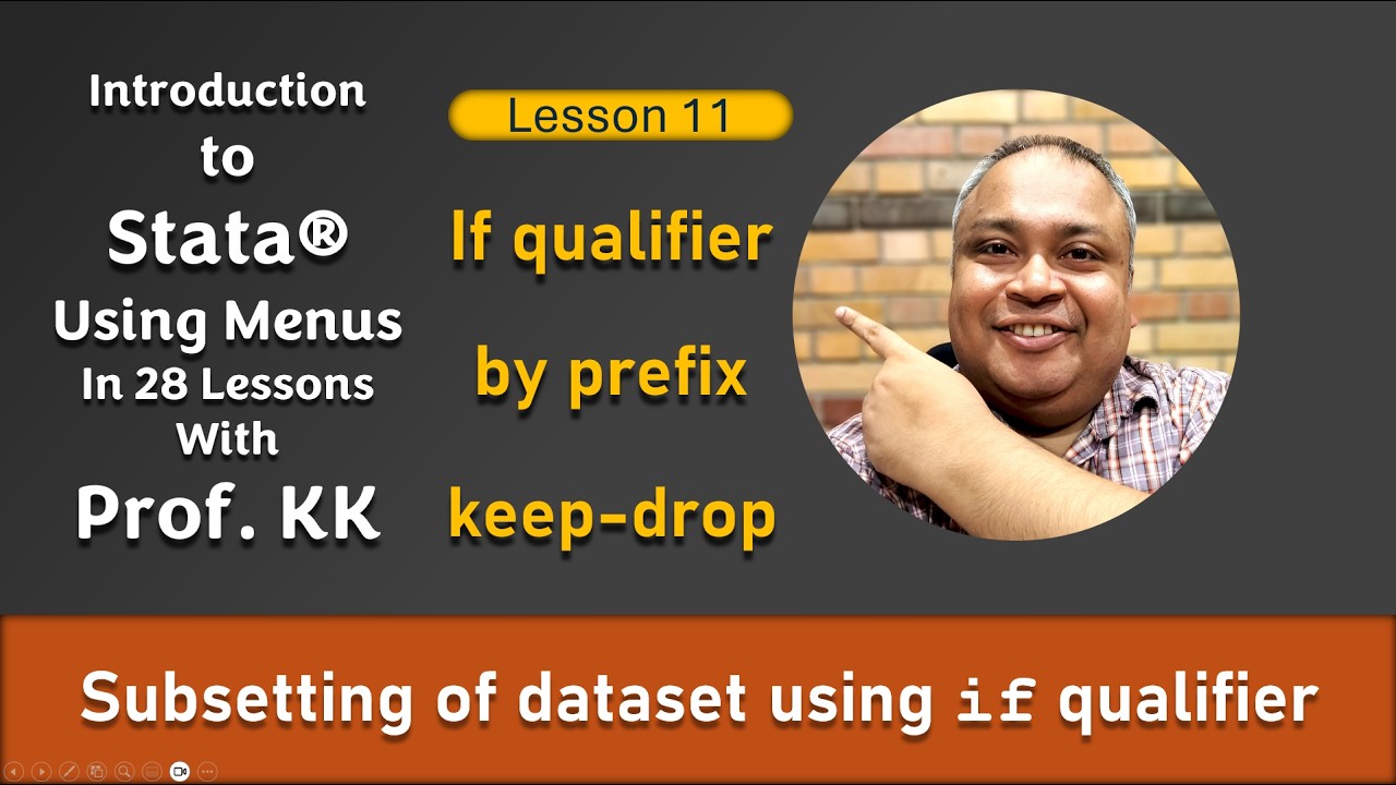 if qualifier & by prefix | Stata using Menus with Prof. KK | Ep. 11/28|