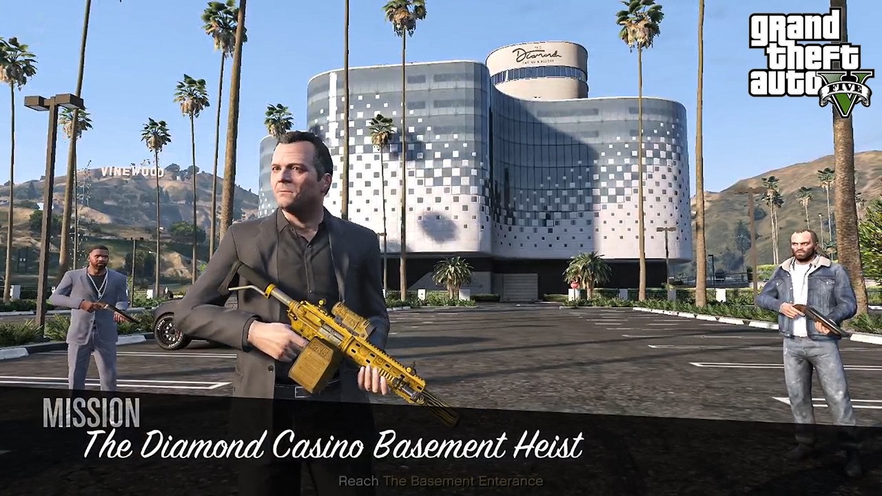 GTA V - The Diamond Casino Basement Heist! Full Mission.
