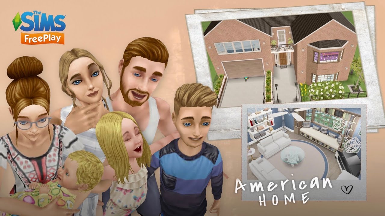 👨‍👩‍👧‍👦 Sims FreePlay - American Home (Original Build) - Tour + Floorplan