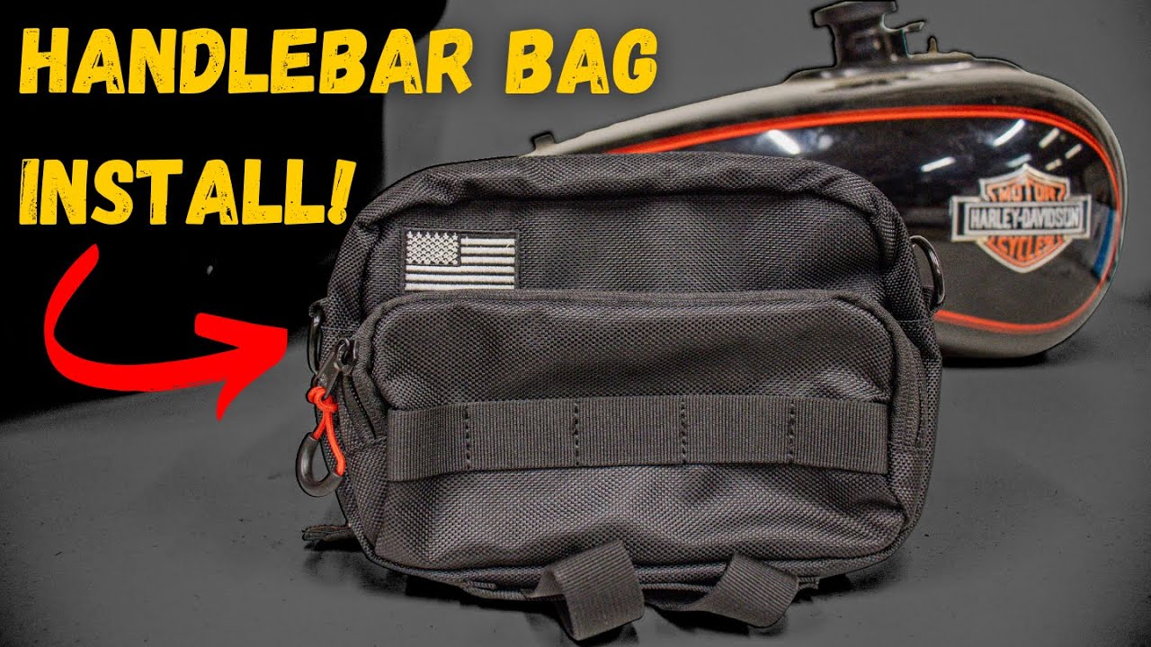 Kemimoto Motorcycle Handlebar bar bag Install - Harley-Davidson FXR