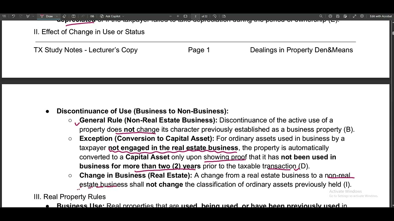 003-1 Dealings in Property