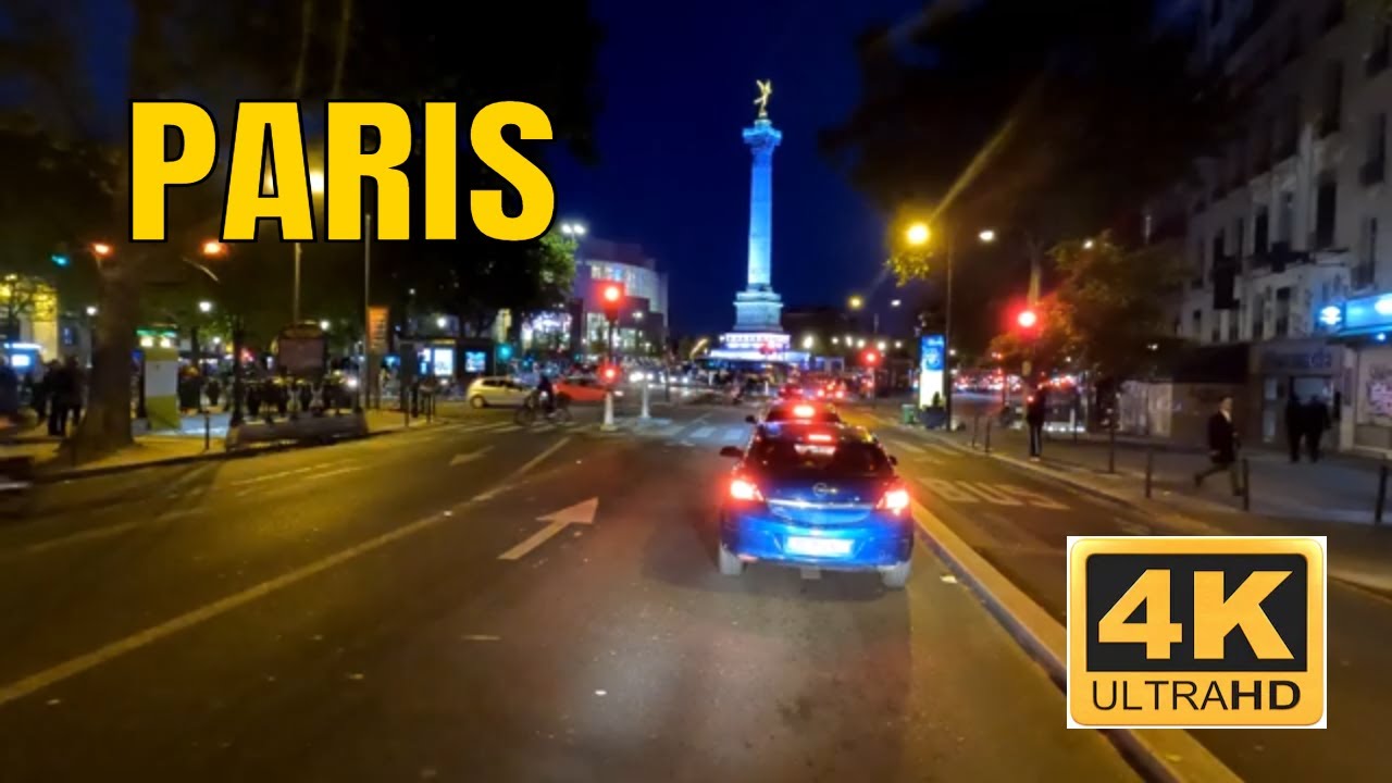 Paris at Night - driving - French region