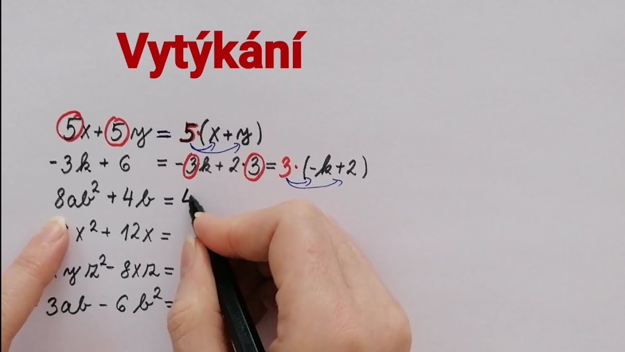 Vytýkání s postupem, rozklad na součin mnohočlenů