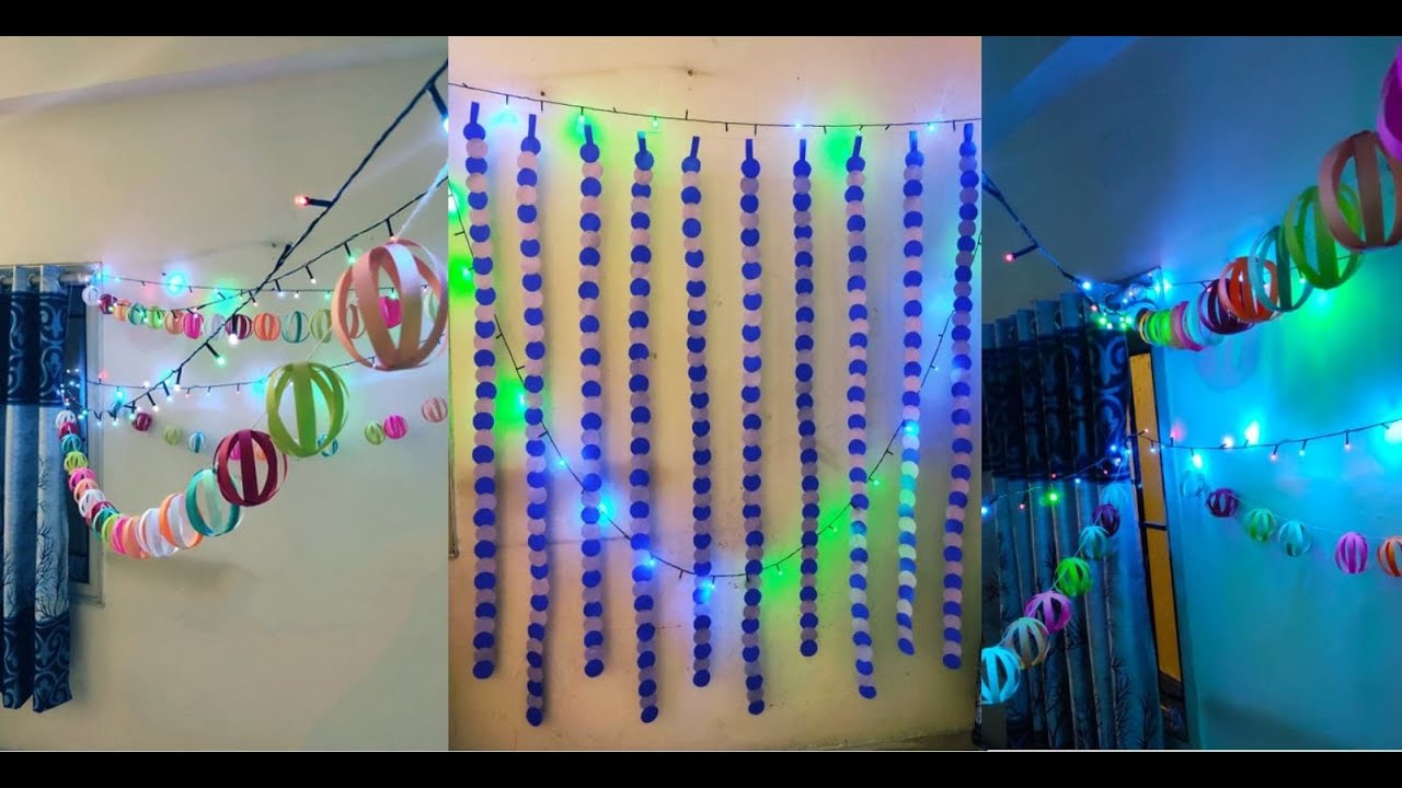 4 Cool and Colourful Decoration Ideas with Paper | Quick Wall decorations