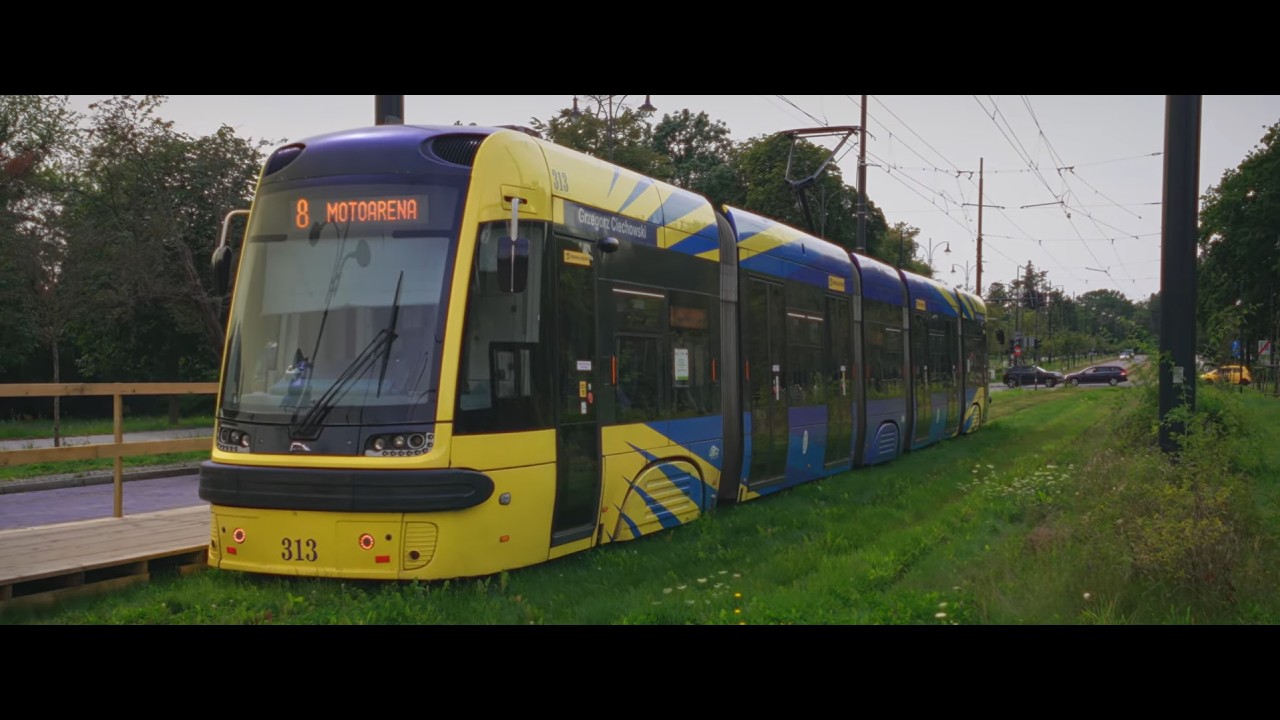 Poland, Torun, tram 8 ride from Plac Rapackiego to Plac Skalskiego-Toruń Plaza