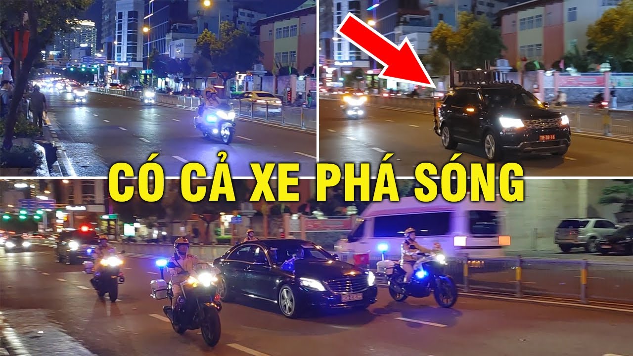 Xe tiền phương CSGT chạy trước cả km dọn sạch đường cho đoàn Toàn quyền Úc được an toàn