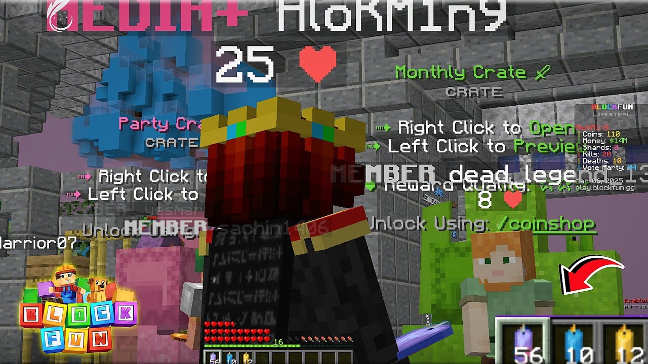 I Opened 64 KEYS in This Public Lifesteal Server Block Fun || @DARK ALOK YT ||