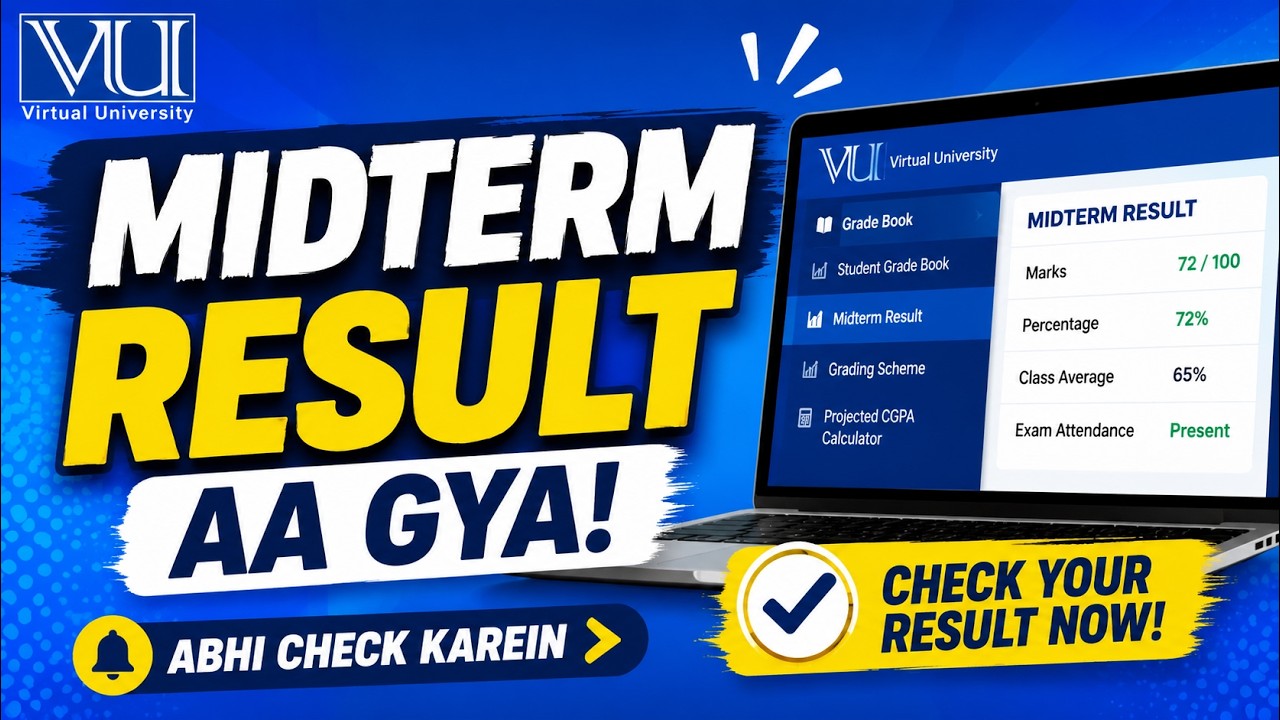 🎓 Virtual University Midterm Result 2026 | Result Check Guide + Important Tips